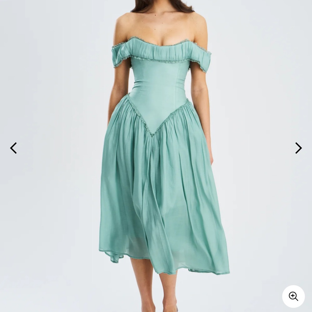 Elegant Strapless Green Dress